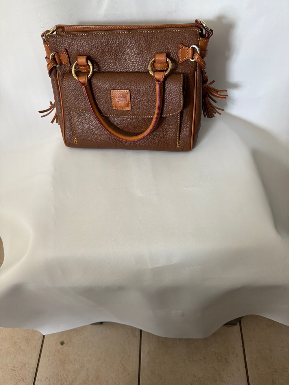 Dooney & Bourke Brown Pebbled Leather Satchel
